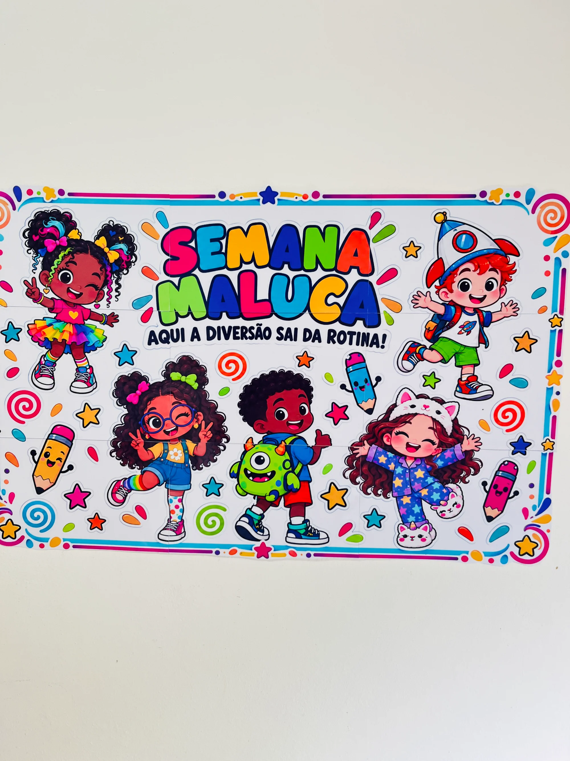 Painel Semana maluca - semana da criança — amostra 5: 🌈✨ Painel Semana Maluca — Aqui a Diversão Sai da Rotina