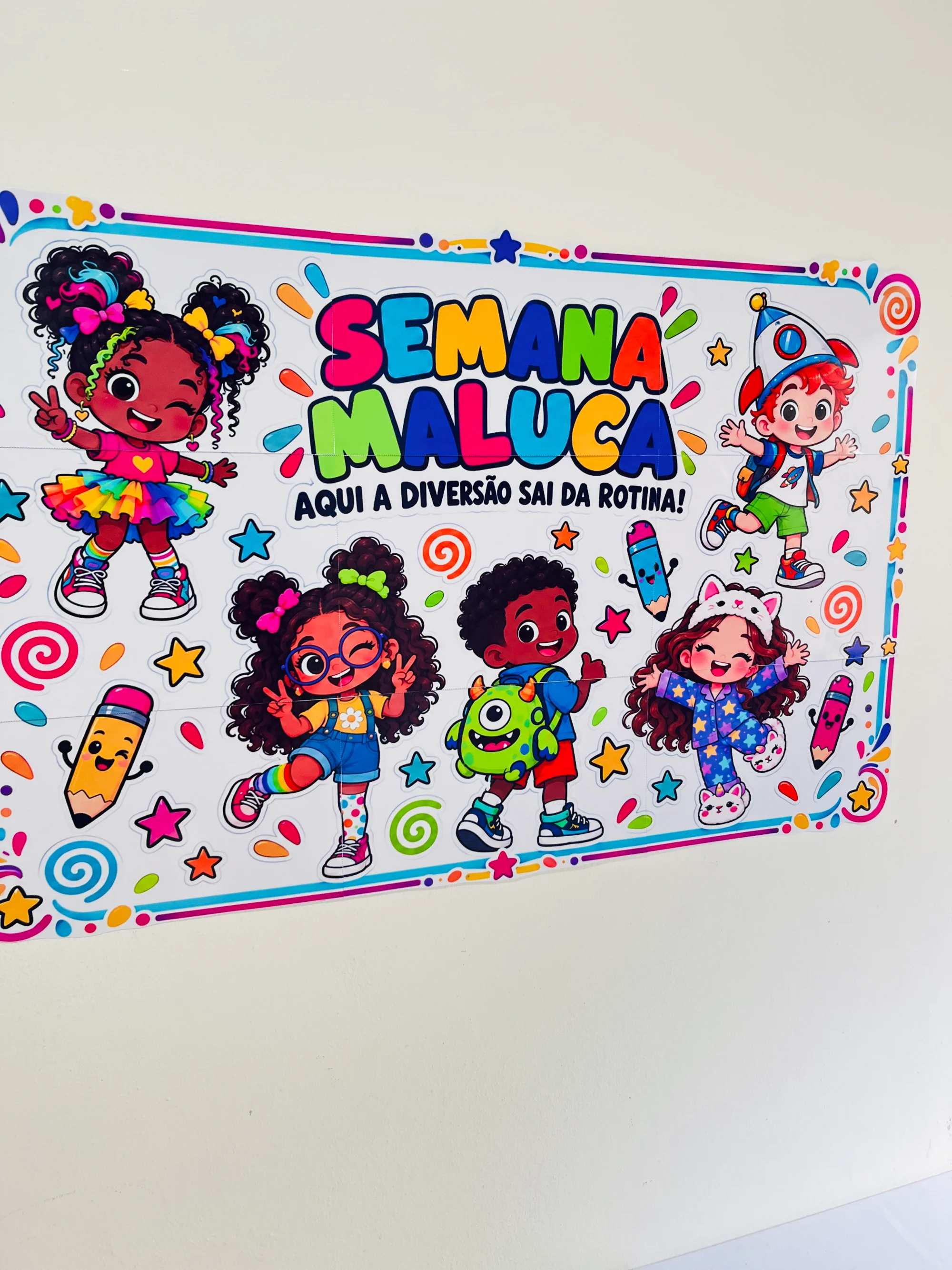 Painel Semana maluca - semana da criança — amostra 6: 🌈✨ Painel Semana Maluca — Aqui a Diversão Sai da Rotina