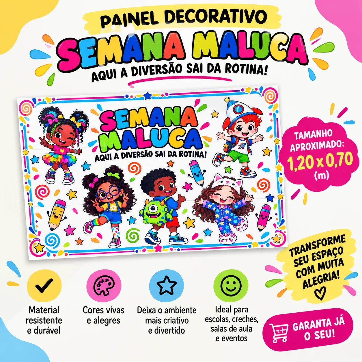 Painel Semana maluca - semana da criança — Jogos pedagógicos para Todas as séries: 🌈✨ Painel Semana Maluca — Aqui a…