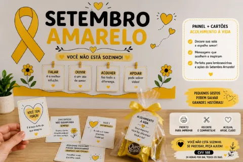 PAINEL SETEMBRO AMARELO – ACOLHIMENTO À VIDA | IRISANDO — amostra 3: Transforme o Setembro Amarelo em uma ação de…
