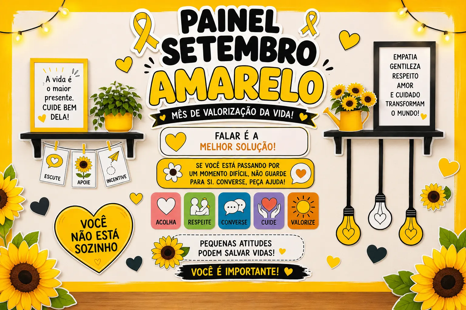🌻 PAINEL SETEMBRO AMARELO - ATIVIDADE LUDICA — capa do material