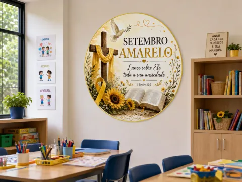 Painel Setembro Amarelo Cristão - Ensino Religioso — amostra 1: 🌻 PAINEL SETEMBRO AMARELO CRISTÃO 💛 Uma decoração…
