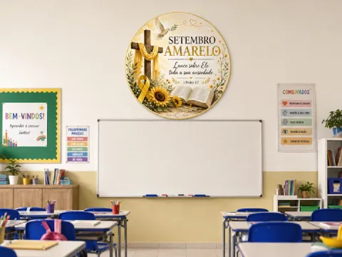 Painel Setembro Amarelo Cristão - Ensino Religioso — amostra 3: 🌻 PAINEL SETEMBRO AMARELO CRISTÃO 💛 Uma decoração…