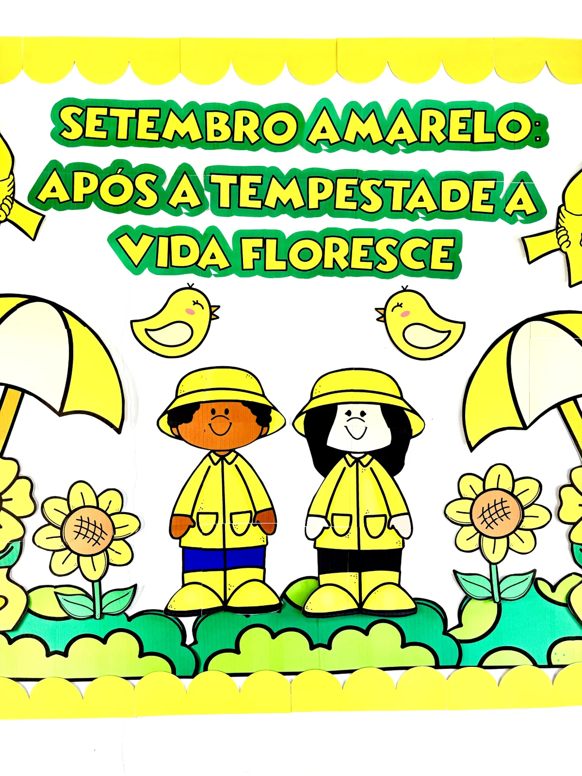 Painel Setembro Amarelo - ensino fundamental — amostra 1: 💛🌻 Setembro Amarelo: após a tempestade, a vida floresce
