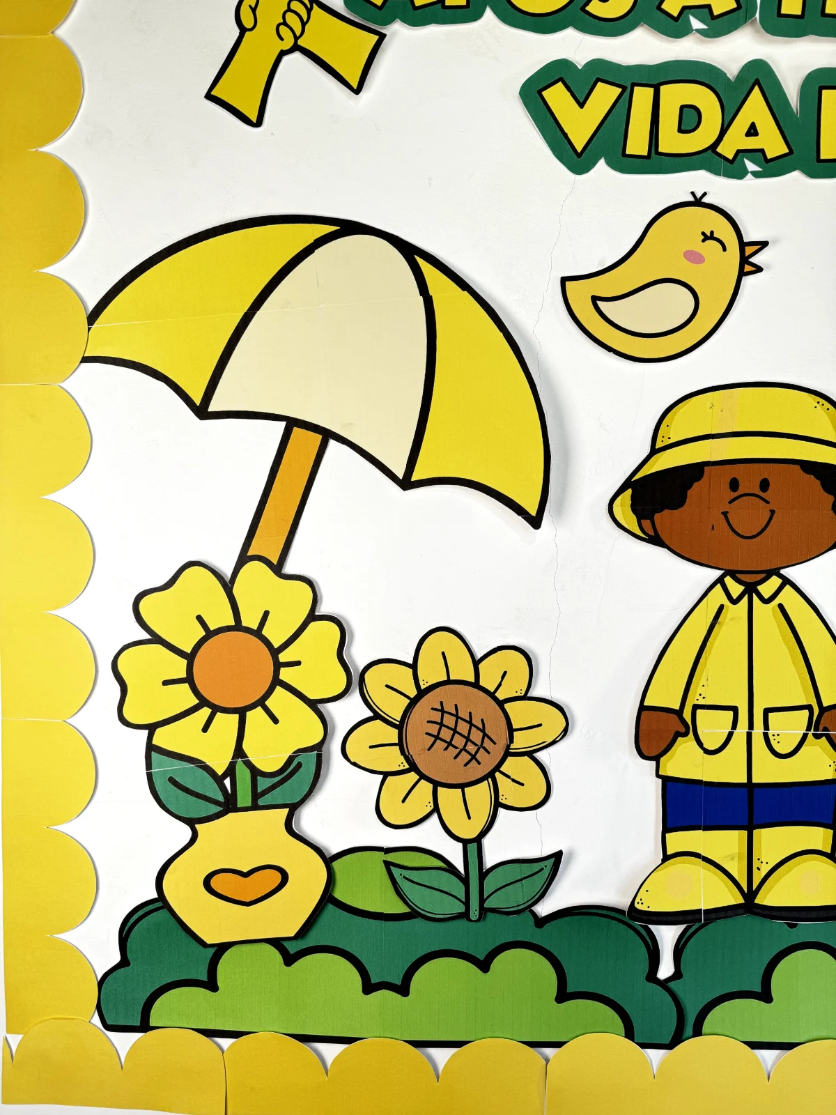 Painel Setembro Amarelo - ensino fundamental — amostra 2: 💛🌻 Setembro Amarelo: após a tempestade, a vida floresce