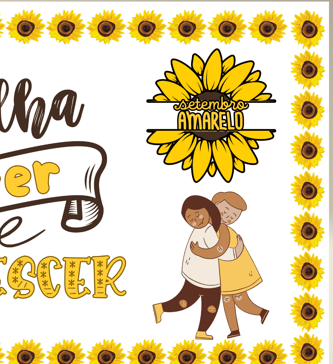 Painel Setembro Amarelo Escolha Viver para Imprimir — amostra 3: Como usar em sala de aula