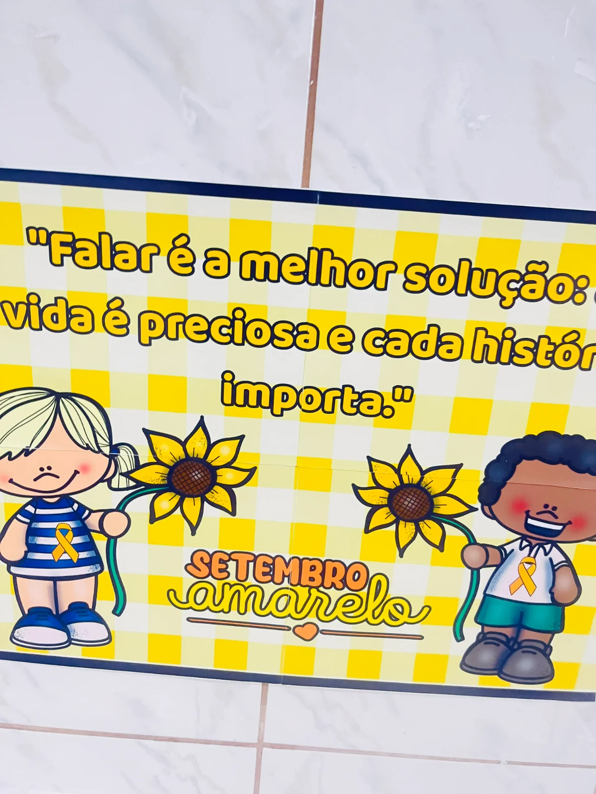 Painel Setembro Amarelo – PDF para Imprimir — amostra 4: Transforme sua escola em um espaço de acolhimento e…