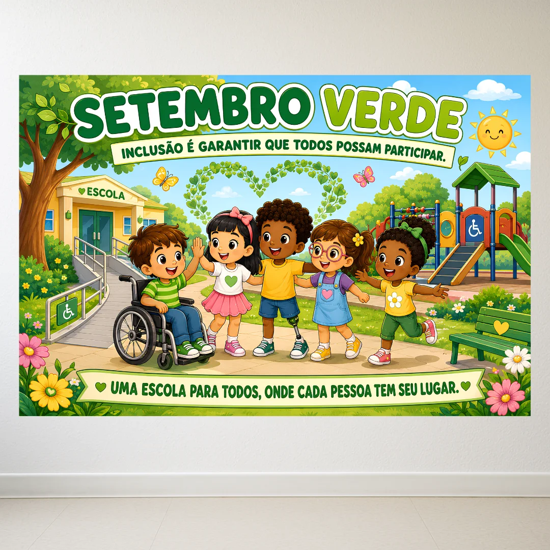Painel Setembro Verde – Inclusão e Educação para Todos — amostra 2: Leve uma mensagem de inclusão, respeito e pertencimento…