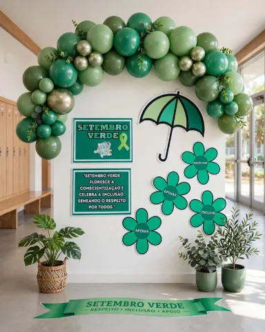 Painel Setembro Verde Inclusão - Guarda Chuva Temático — amostra 1: O ARQUIVO É COMPOSTO POR