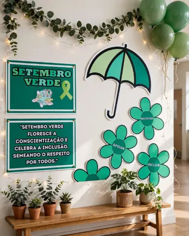 Painel Setembro Verde Inclusão - Guarda Chuva Temático — capa do material