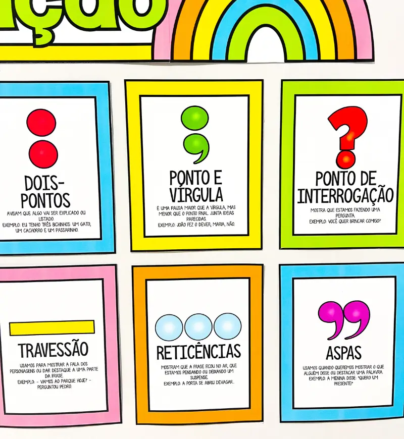 Painel Sinais de Pontuação | PDF Língua Portuguesa 3° ao 5° — amostra 2: Um material educativo colorido e atrativo, ideal…