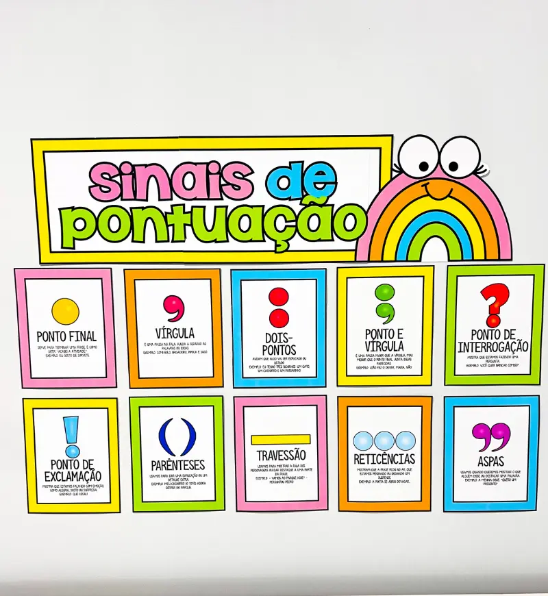 Painel Sinais de Pontuação | PDF Língua Portuguesa 3° ao 5° — amostra 4: Um material educativo colorido e atrativo, ideal…