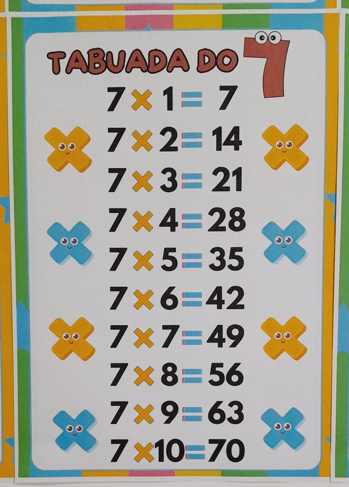 Painel tabuada do 1 ao 10 — amostra 2: Tabuada da multiplicação O material possui: Tabuada do 1 ao 10 Opção tamanho A4 para…