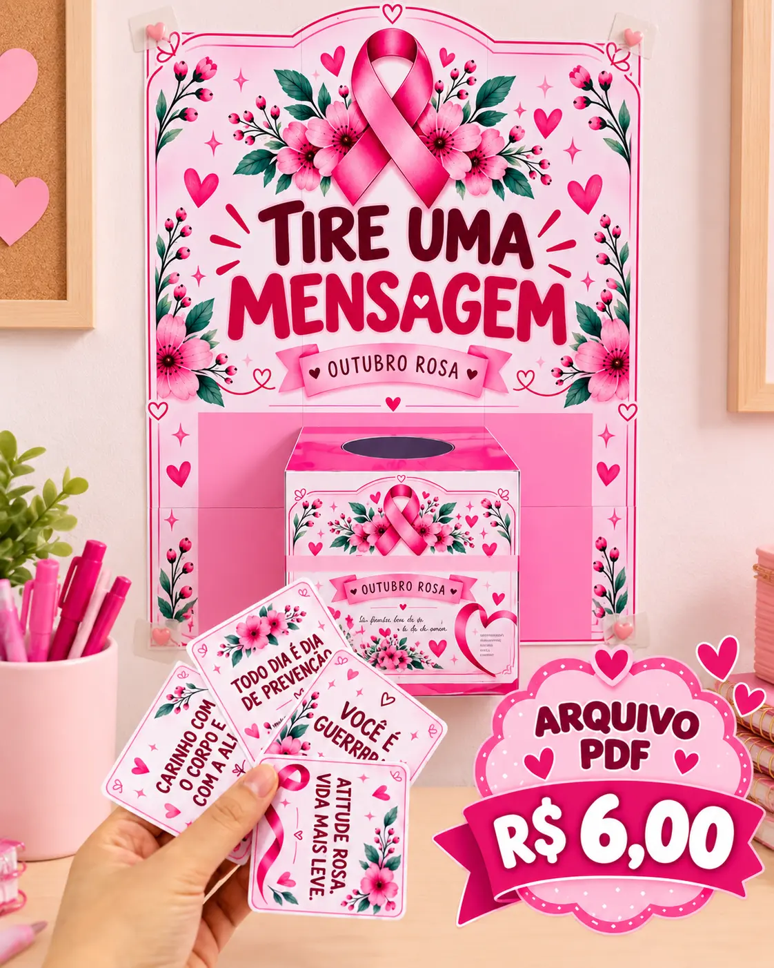 Painel Tire uma Mensagem Outubro Rosa – Arquivo PDF — capa do material