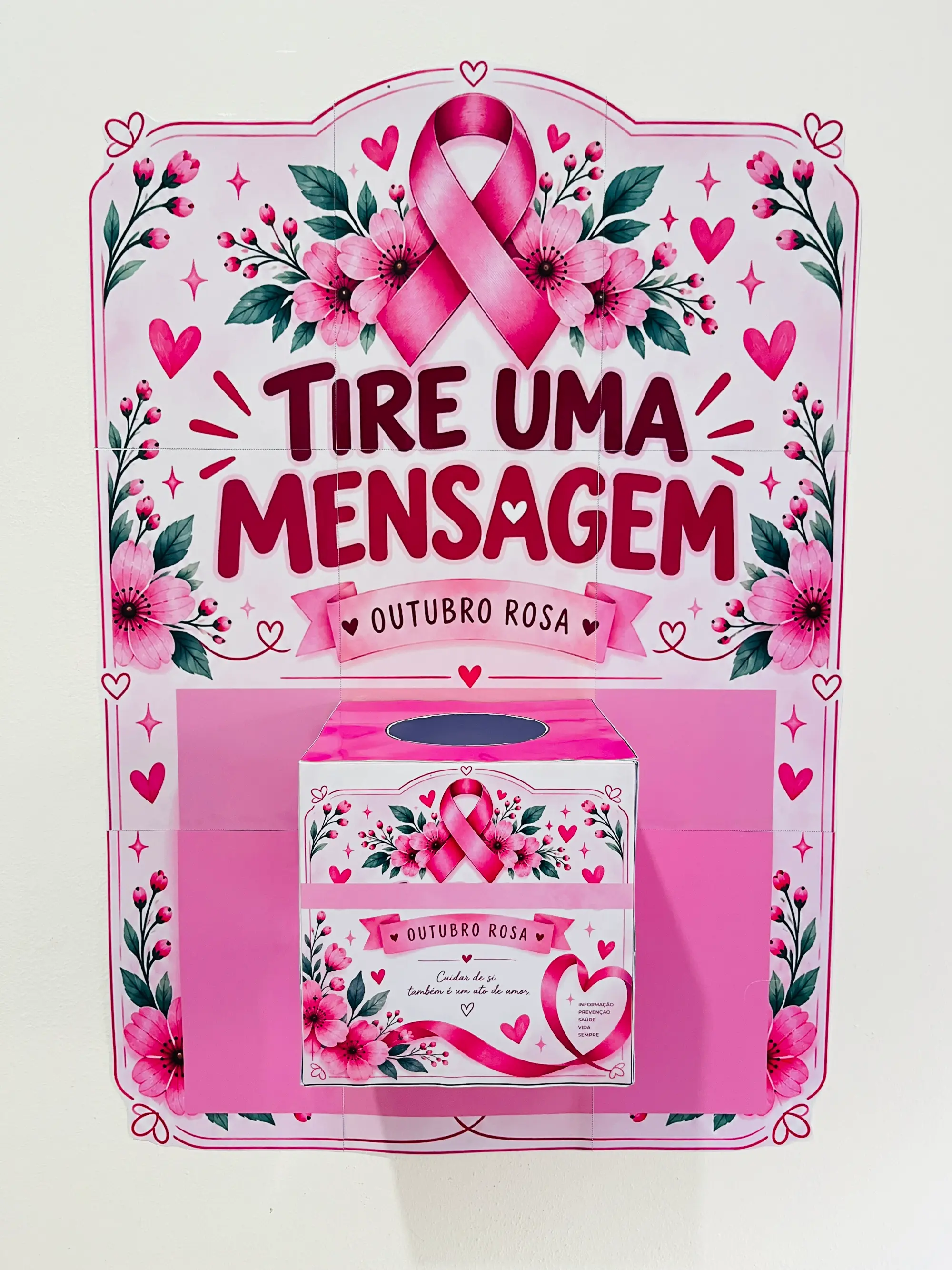 Painel Tire uma Mensagem – Outubro Rosa | Atividade de Conscientização e Carinho — amostra 1: 🎀 Painel “Tire uma Mensagem”…