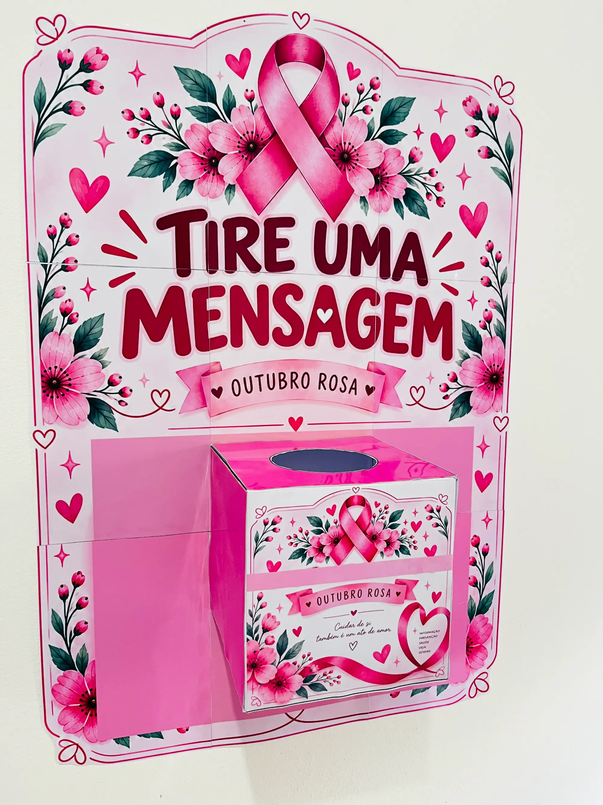 Painel Tire uma Mensagem – Outubro Rosa | Atividade de Conscientização e Carinho — amostra 3: 🌸 Onde utilizar?