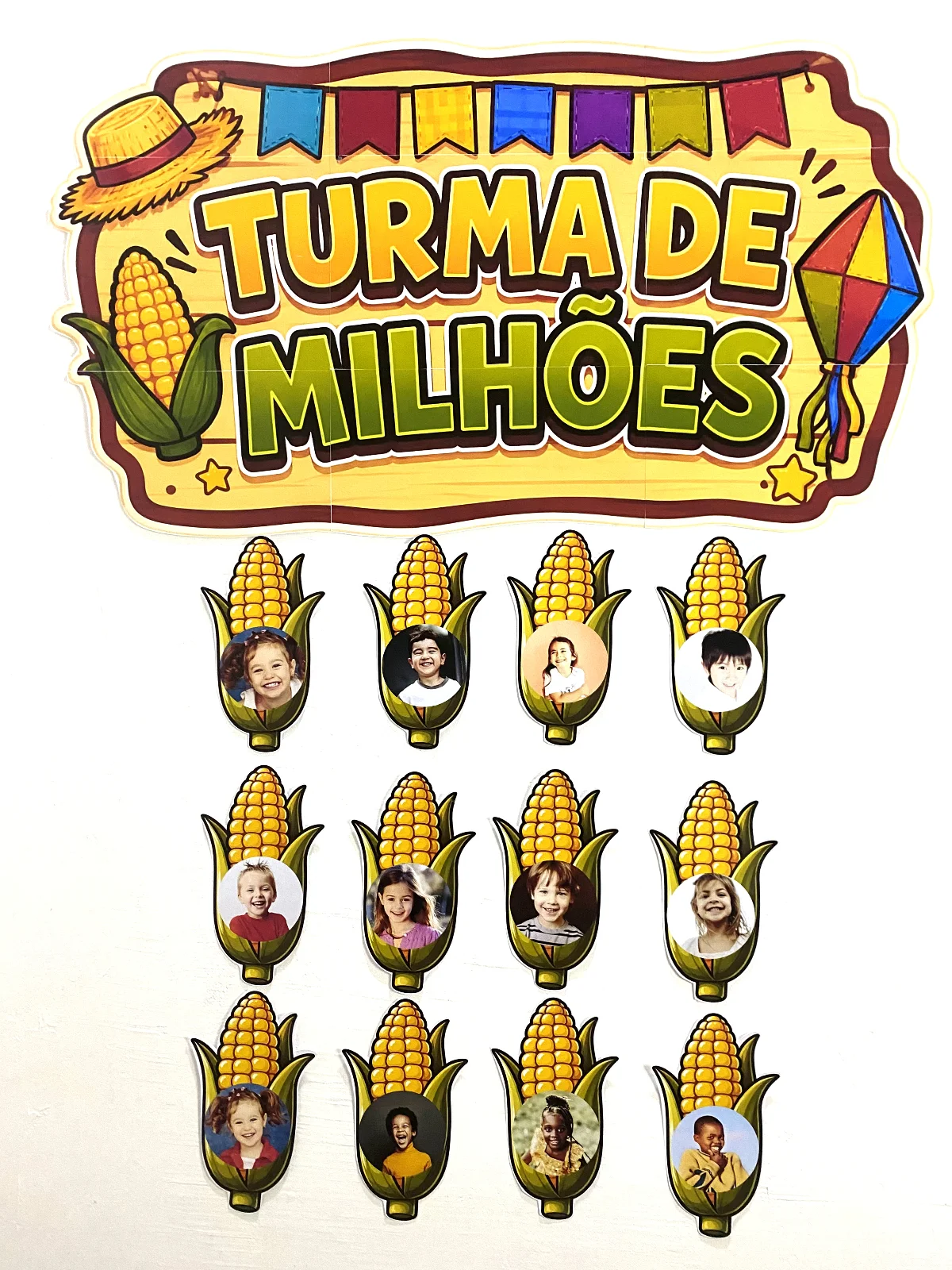 Painel Turma de Milhões para Festa Junina | Editável no Canva — amostra 3: Um painel junino lindo e divertido para deixar…