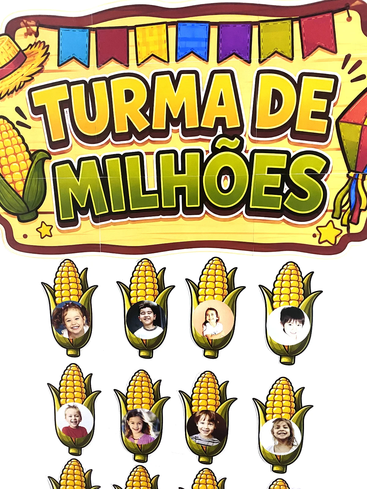 Painel Turma de Milhões para Festa Junina | Editável no Canva — amostra 5: Um painel junino lindo e divertido para deixar…