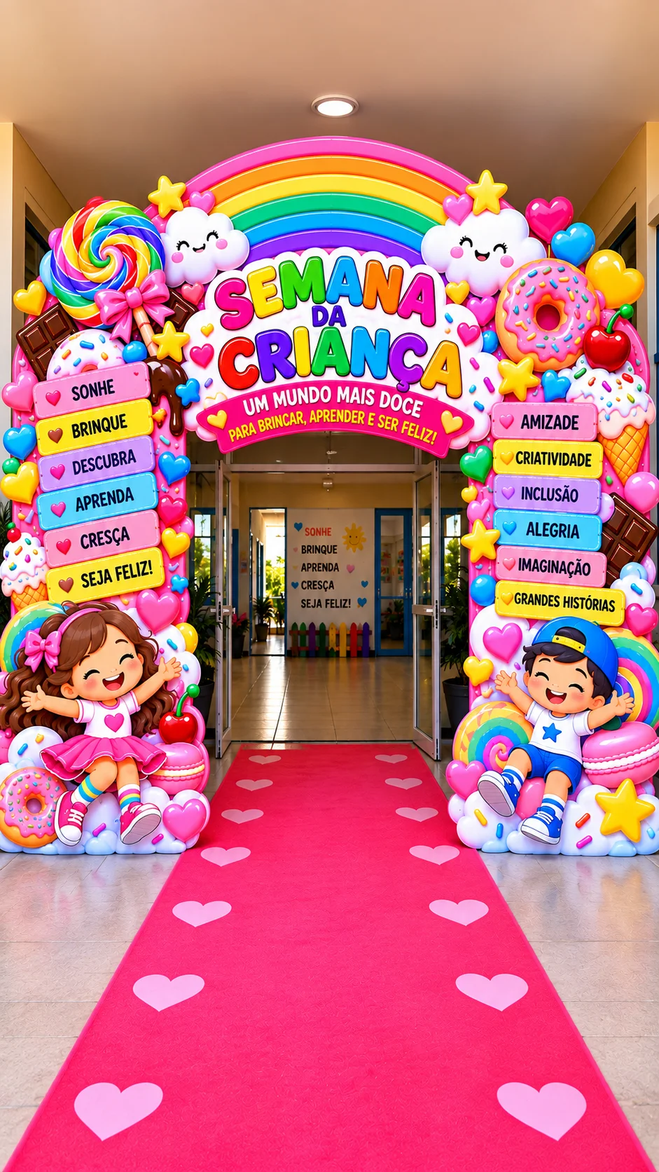 🍬PAINEL UM MUNDO MAIS DOCE! 🌈INFANTIL E ANOS INICIAIS — amostra 4: 🍭 Painel Semana da Criança – Um Mundo Mais Doce Um…
