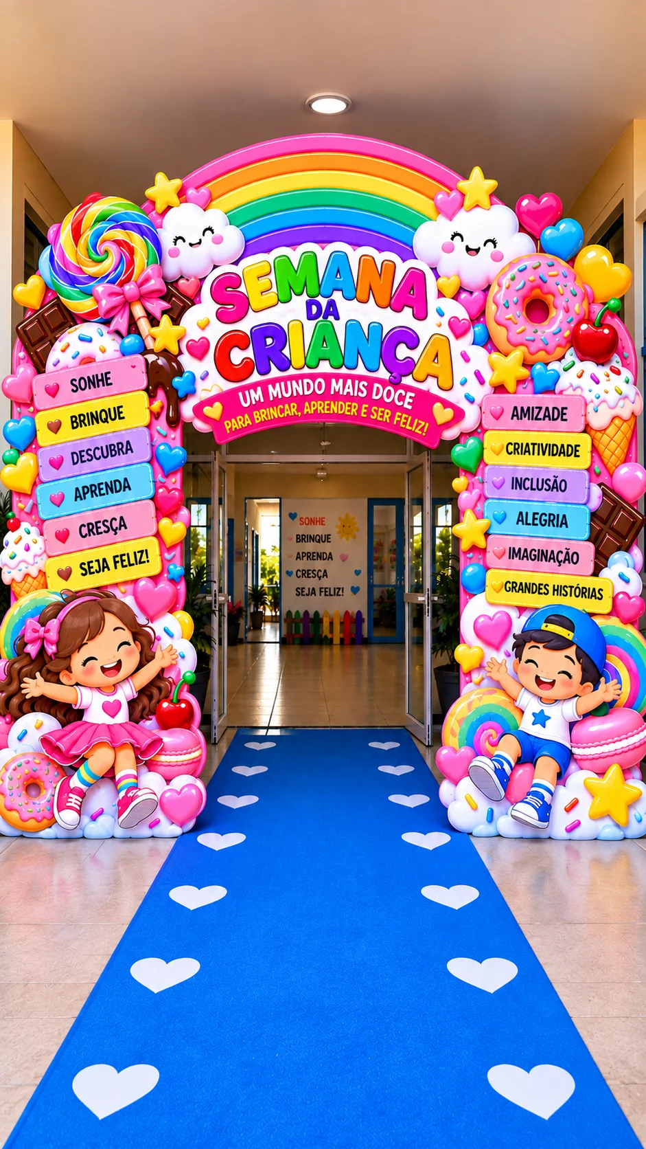 🍬PAINEL UM MUNDO MAIS DOCE! 🌈INFANTIL E ANOS INICIAIS — Alfabetização para Educação Infantil: 🍭 Painel Semana da Criança…