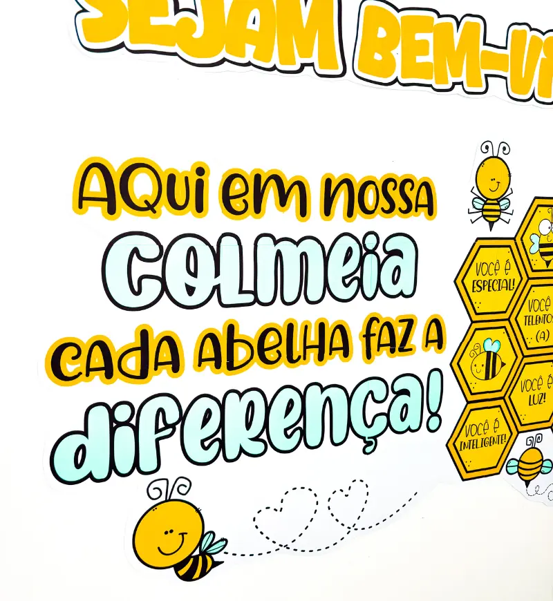 Painel Volta às Aulas Colmeia para Acolher a Equipe Escolar — amostra 2: O que vem no material