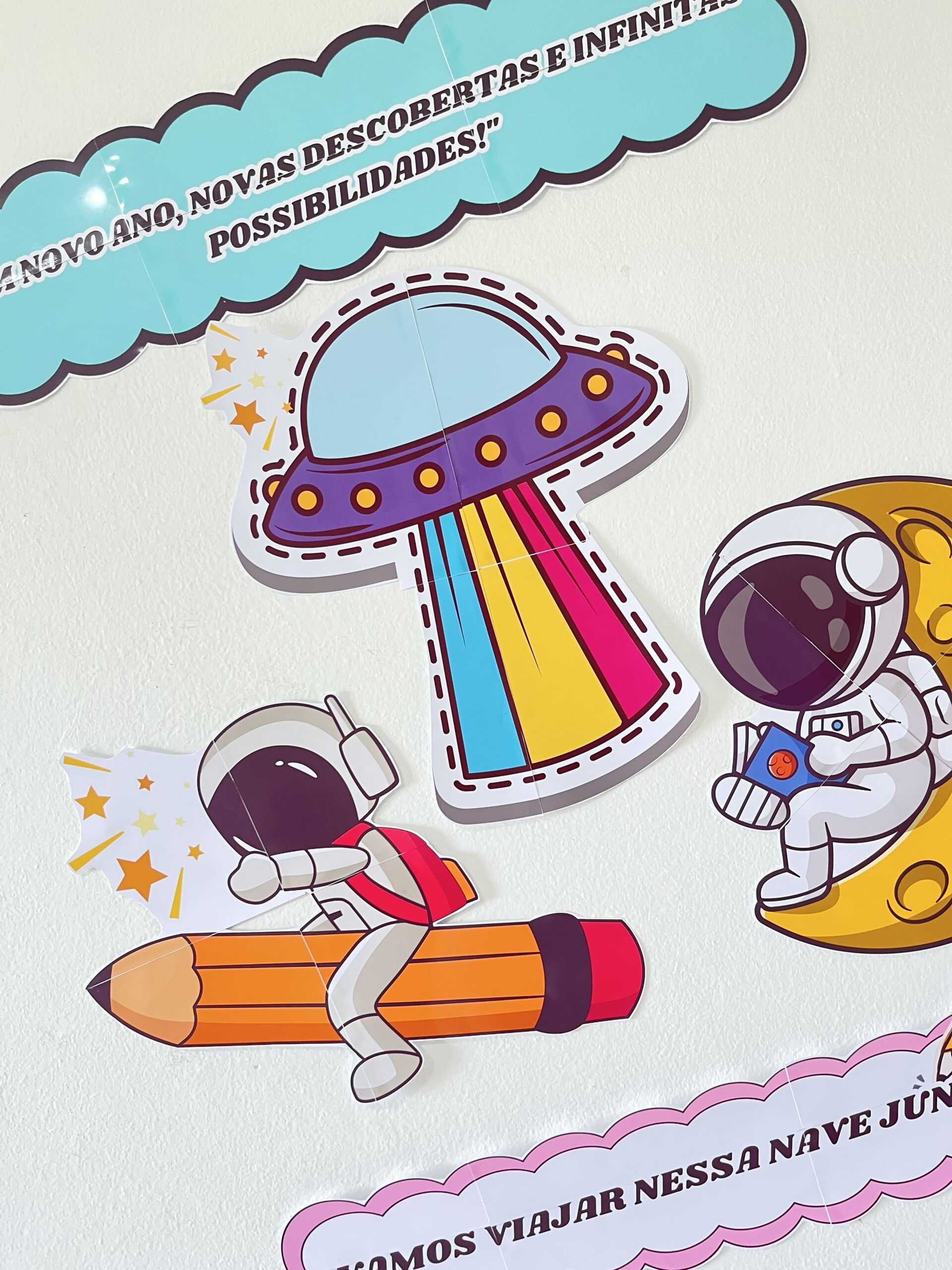 Painel volta às aulas - tema astronauta – Material Pedagógico — amostra 2: Painel Volta às Aulas – Tema Astronauta…