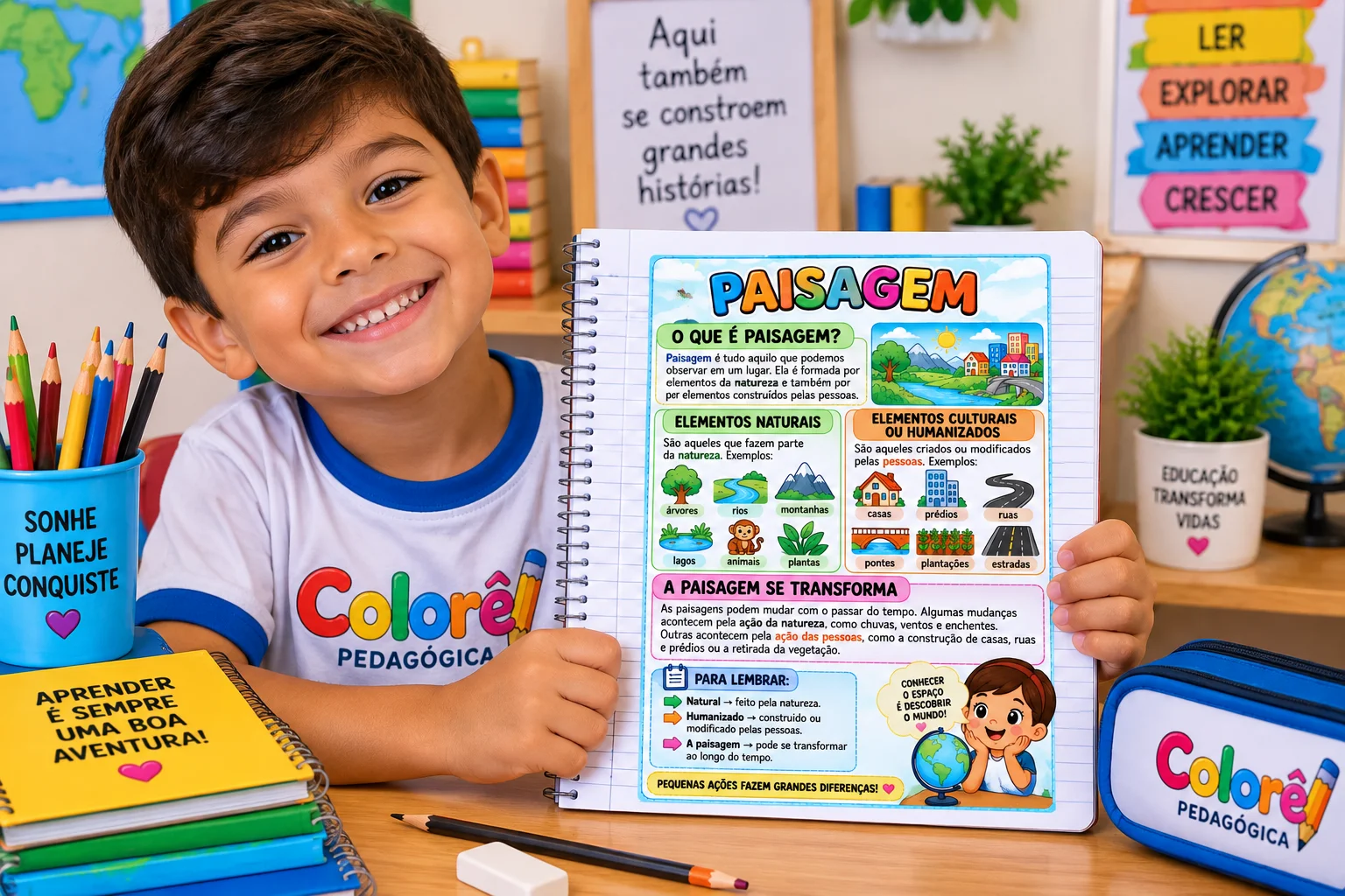 Paisagem 3º Ano – Folha de Conceitos de Geografia para Imprimir. — amostra 6: Folha de conceitos sobre paisagem para o 3º ano