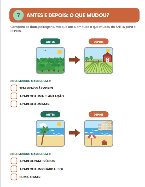 PAISAGEM NATURAL E PAISAGEM MODIFICADA - GEOGRAFIA ANOS INICIAIS — amostra 5: Com a atividade Paisagem Natural e Paisagem…