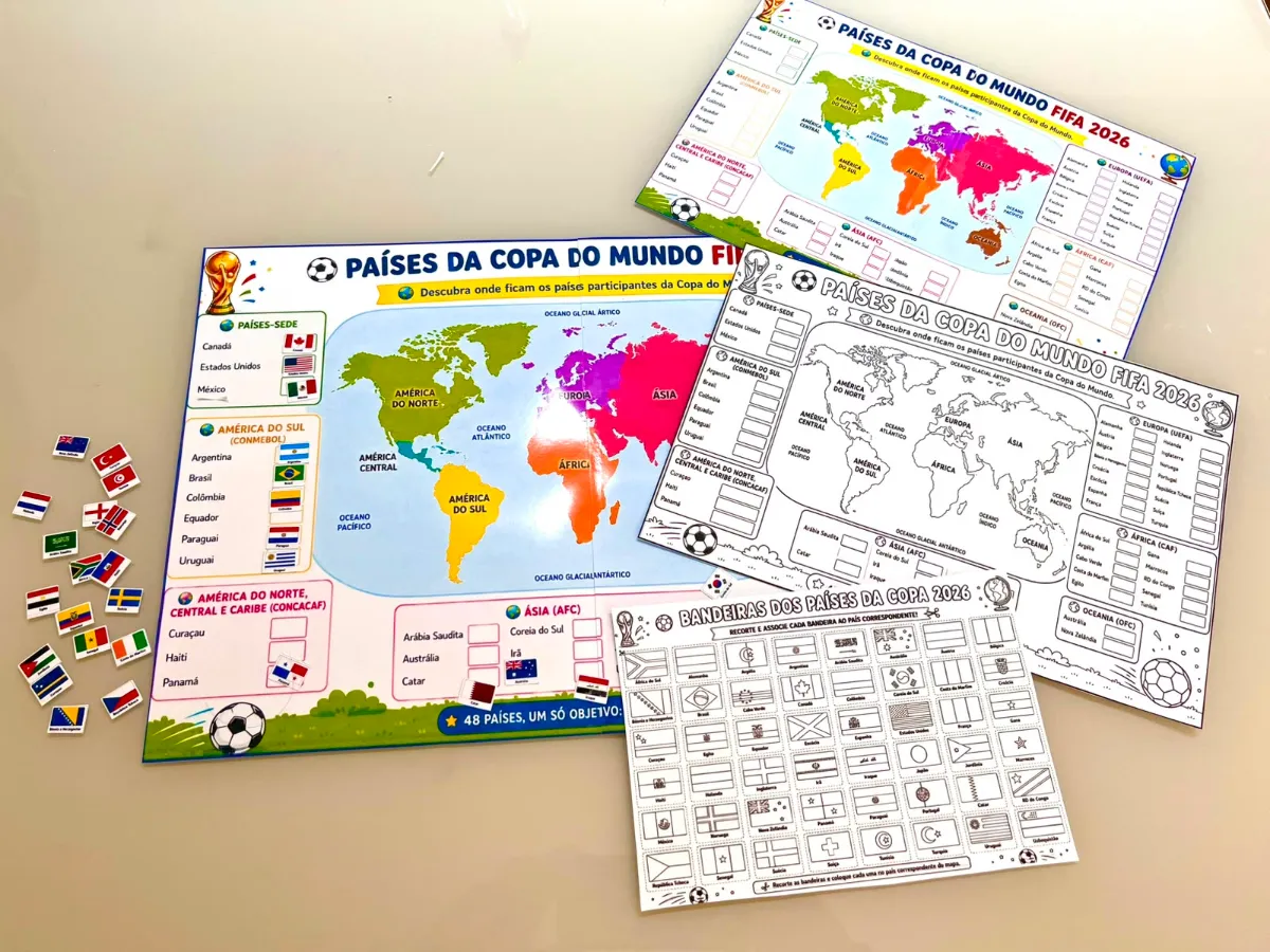 Países da Copa do Mundo 2026 - Geografia Recurso Pedagógico — amostra 1: Leve seus alunos para uma verdadeira viagem pelos…