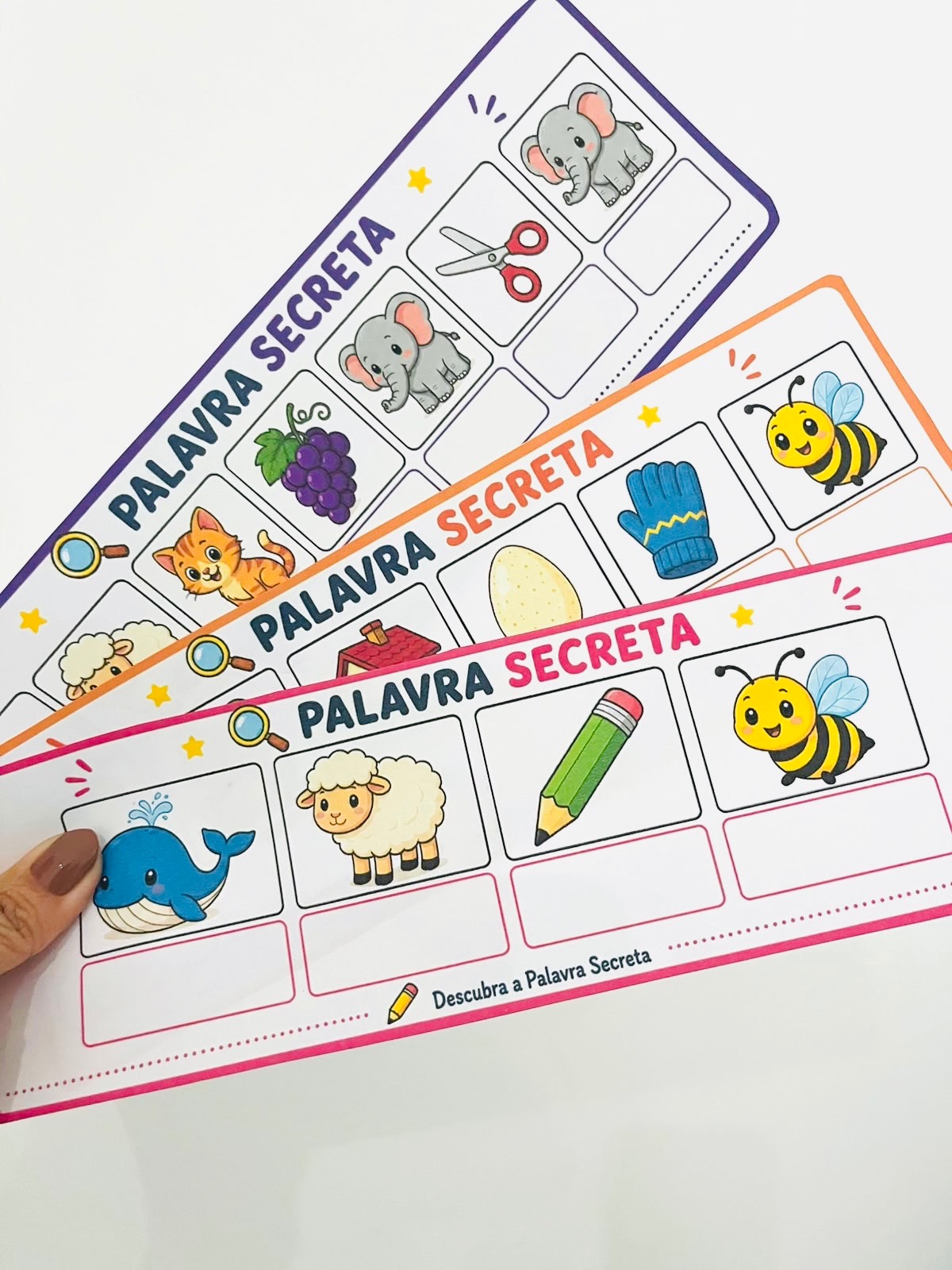 Palavra Secreta – 14 Fichas de Alfabetização Anos Iniciais — amostra 2: Atividade para trabalhar reconhecimento de letras,…