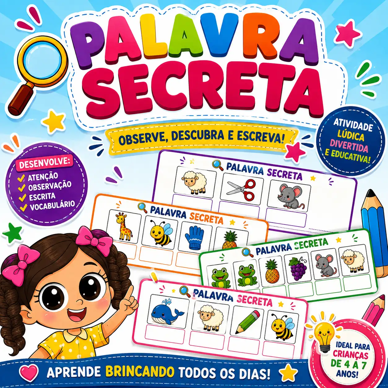 PALAVRA SECRETA - ATIVIDADE ALFABETIZAÇÃO — capa do material