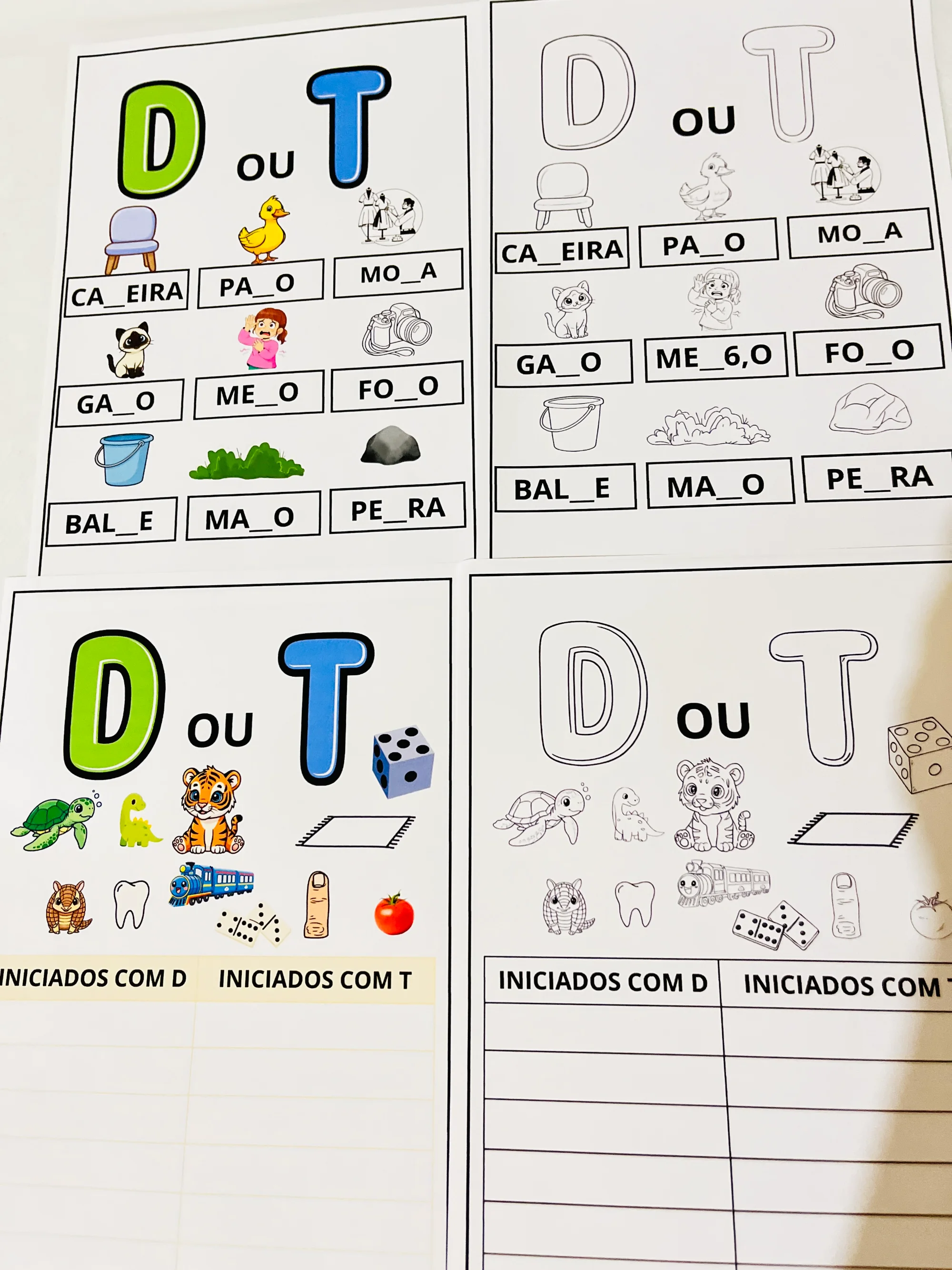 Palavras com D ou T- ALFABETIZAÇÃO ORTOGRAFIA — capa do material