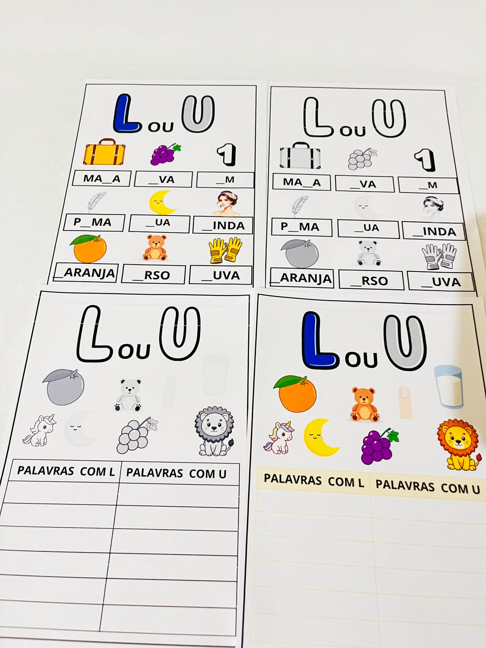 Palavras com L ou U - ALFABETIZAÇÃO - ORTOGRAFIA — capa do material