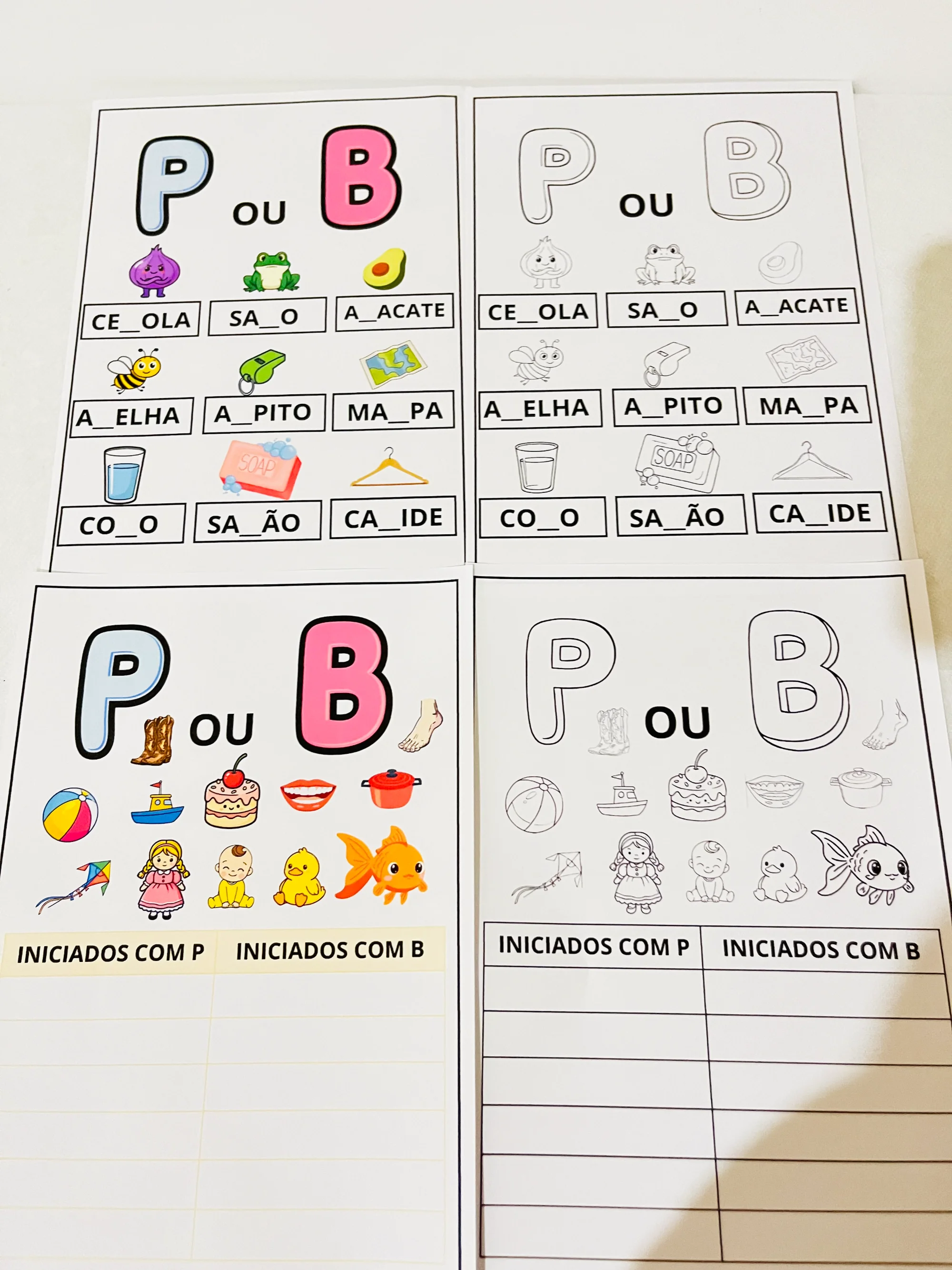 PALAVRAS COM P OU B- ALFABETIZAÇÃO ORTOGRAFIA — capa do material