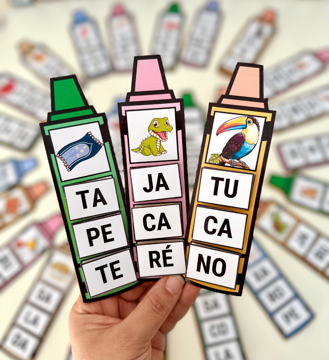 Palavras em Sílabas: 51 Fichas para Alfabetização em PDF — amostra 7: Explore a formação de palavras com 51 fichas…