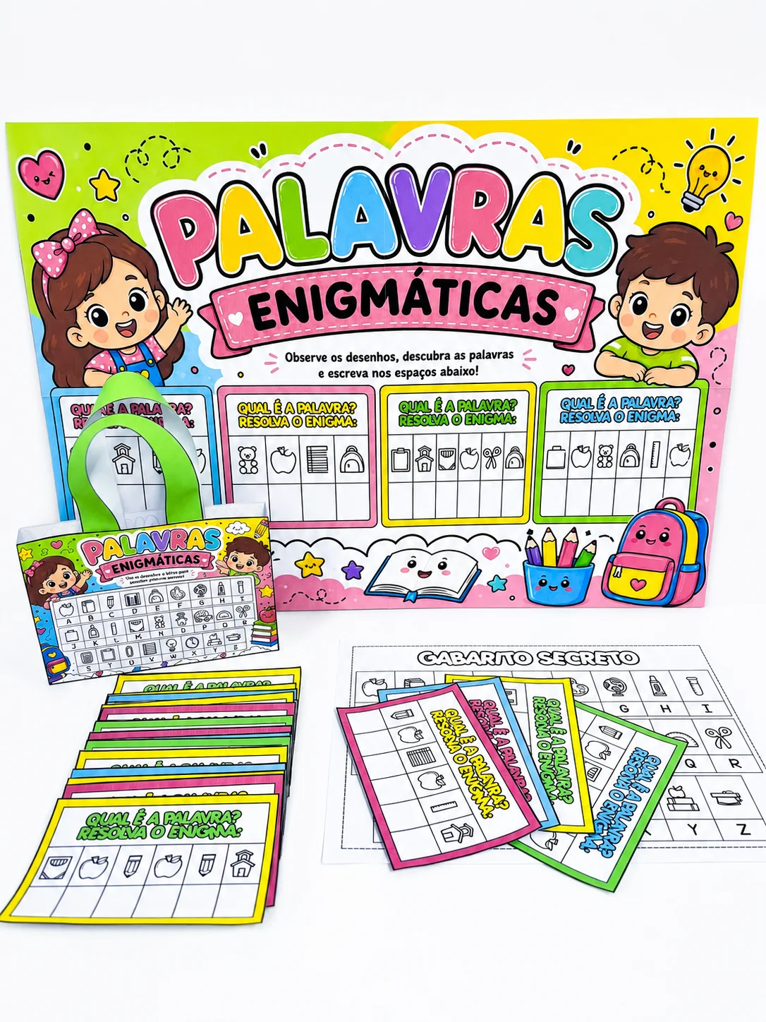 Palavras Enigmáticas – Atividade de Alfabetização, Leitura e Sílabas Simples em PDF — Alfabetização para Educação Infantil:…