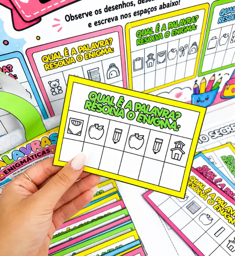 Palavras Enigmáticas: Jogo de Códigos para Alfabetização — amostra 1: Palavras enigmáticas para explorar a leitura brincando