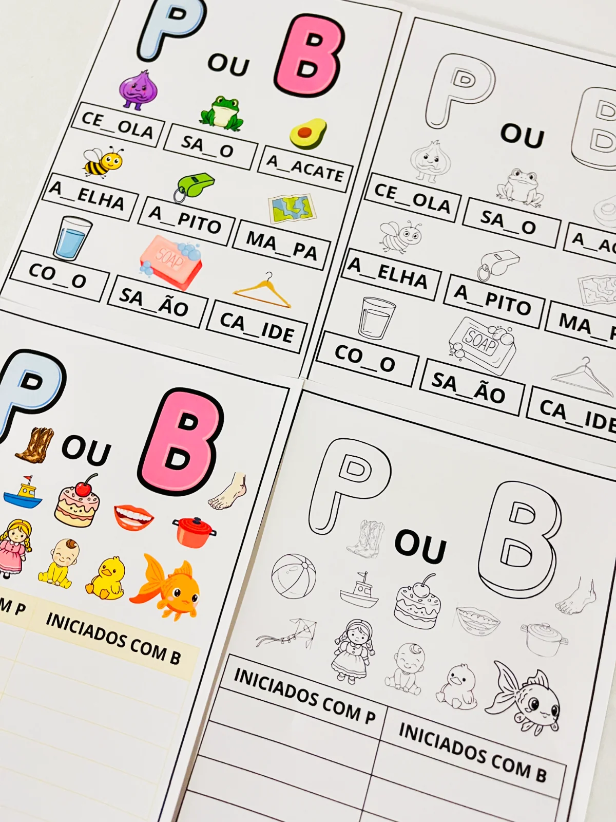 Palavras Iniciadas com P ou B – Atividade de Alfabetização — amostra 1: 🔤✨ PALAVRAS INICIADAS COM P OU B ✨🔤