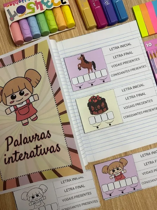 Palavras Interativas: 18 Páginas de Alfabetização — Atividades para 2º ano: 18 páginas de atividades para explorar letras,…
