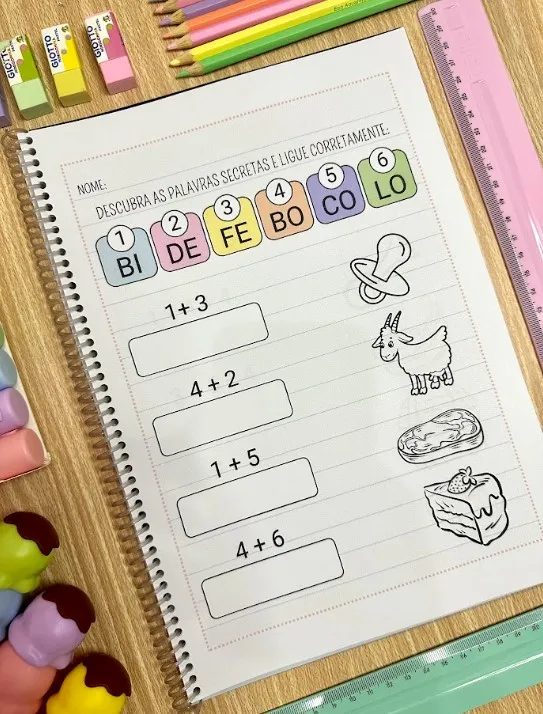Palavras Misteriosas: 28 Páginas de Alfabetização — amostra 1: 28 páginas para seguir pistas numéricas, descobrir palavras…
