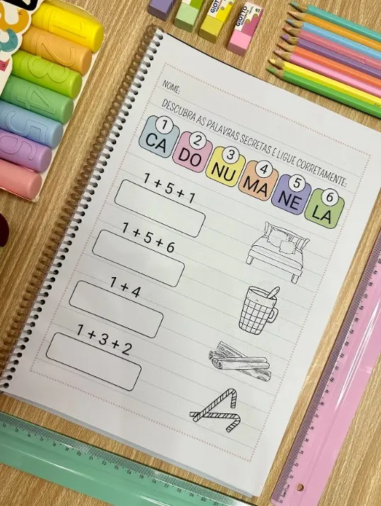 Palavras Misteriosas: 28 Páginas de Alfabetização — amostra 2: 28 páginas para seguir pistas numéricas, descobrir palavras…