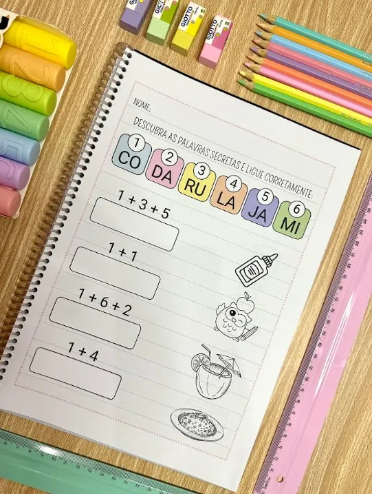 Palavras Misteriosas: 28 Páginas de Alfabetização — amostra 4: 28 páginas para seguir pistas numéricas, descobrir palavras…