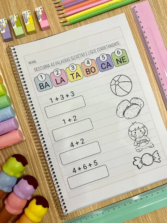 Palavras Misteriosas: 28 Páginas de Alfabetização — amostra 6: 28 páginas para seguir pistas numéricas, descobrir palavras…