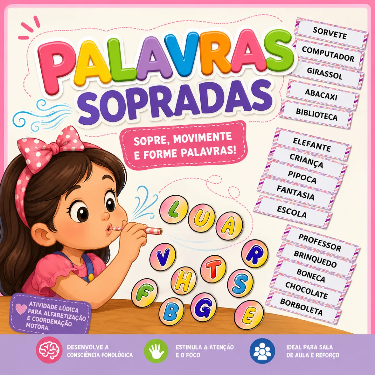 Palavras Sopradas – Palavras Simples e Complexas — capa do material
