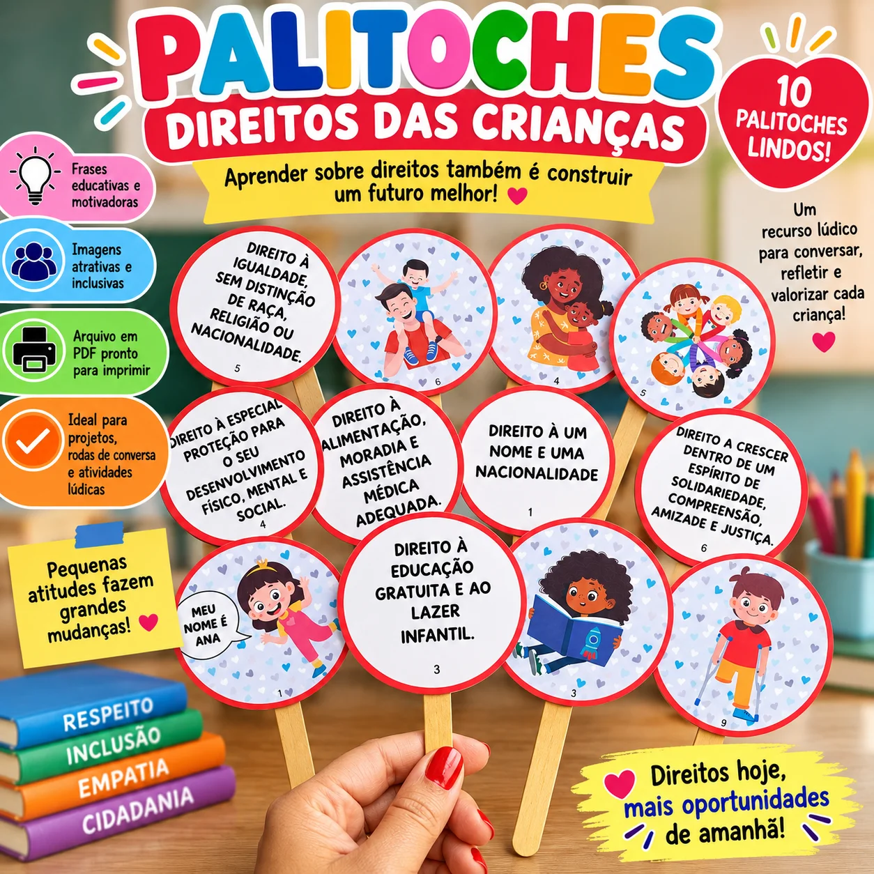 PALITOCHES DIREITOS DAS CRIANÇAS - ARTES INFANTIL E ANOS INICIAIS — capa do material