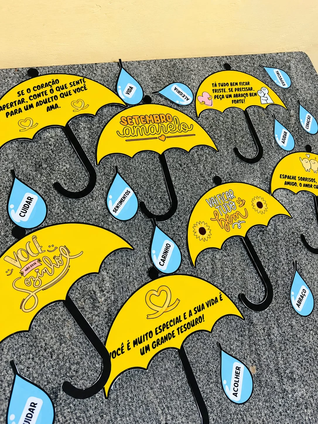 Palitoches Setembro Amarelo 💛 Plaquinhas em forma de guarda-chuva ☔ — amostra 1: ☔PALITOCHE SETEMBRO AMARELO 💛 Uma…