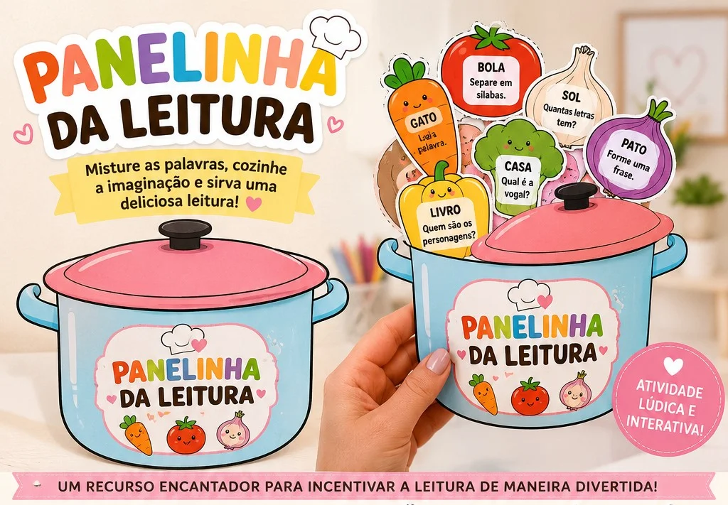 🍲📚 PANELINHA DA LEITURA – alfabetização anos iniciais🥕🍅✨ — amostra 3: Com a Panelinha da Leitura , seus alunos vão…