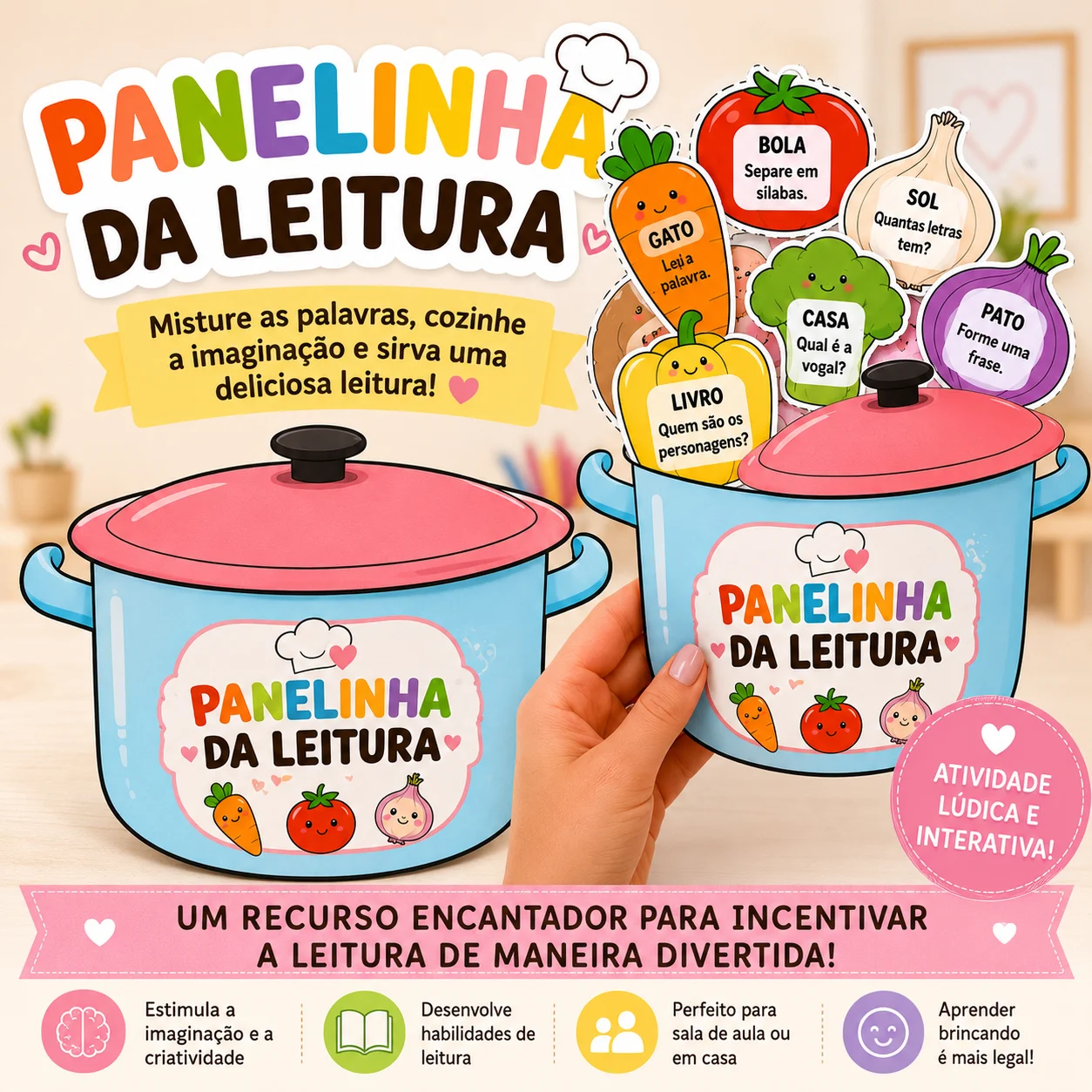 🍲📚 PANELINHA DA LEITURA – alfabetização anos iniciais🥕🍅✨ — Alfabetização para 1º ano: Com a Panelinha da Leitura , seus…