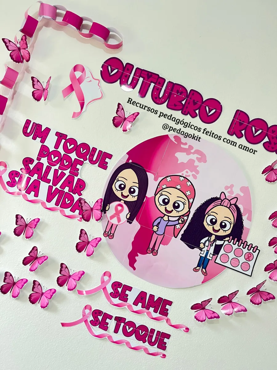 Painel Outubro Rosa: A Beleza do Cuidado e da Prevenção — amostra 1: VALOR 6,00