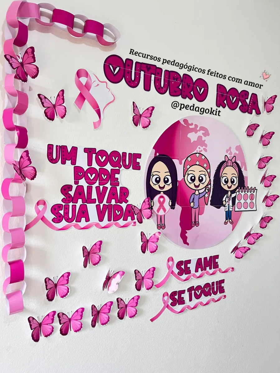 Painel Outubro Rosa: A Beleza do Cuidado e da Prevenção — amostra 2: Painel Outubro Rosa: A Beleza do Cuidado e da Prevenção